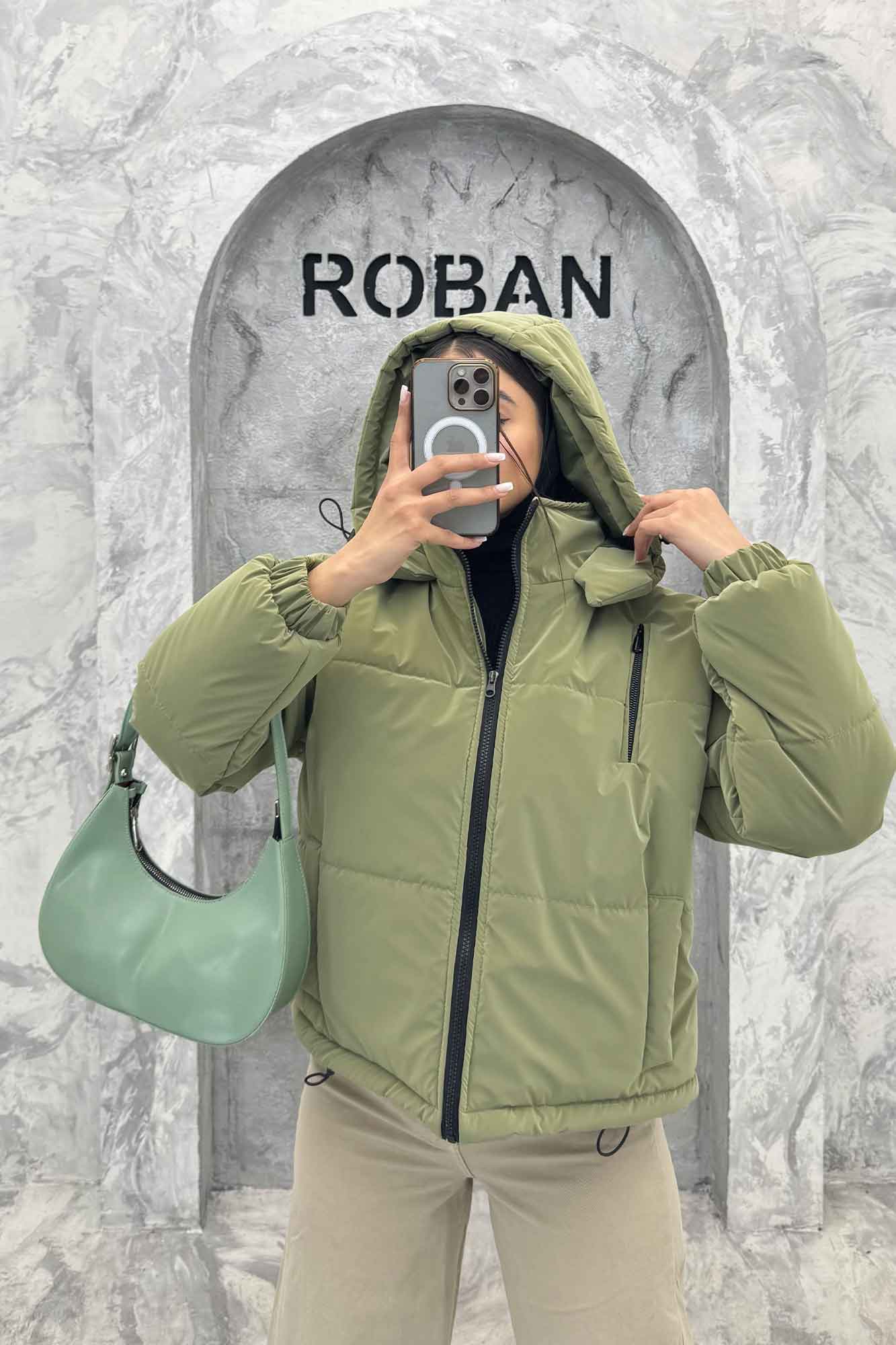 کاپشن سیلیکونی کلاهدار سه جیب