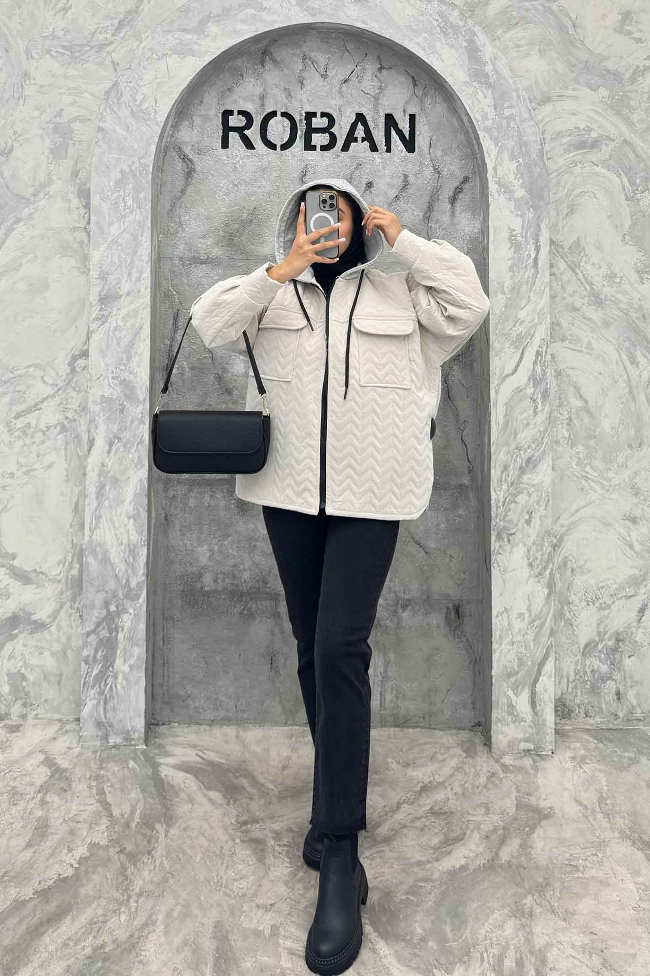 کاپشن سیلیکونی دوخت موجی کلاهدار