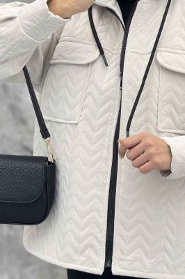 کاپشن سیلیکونی دوخت موجی کلاهدار