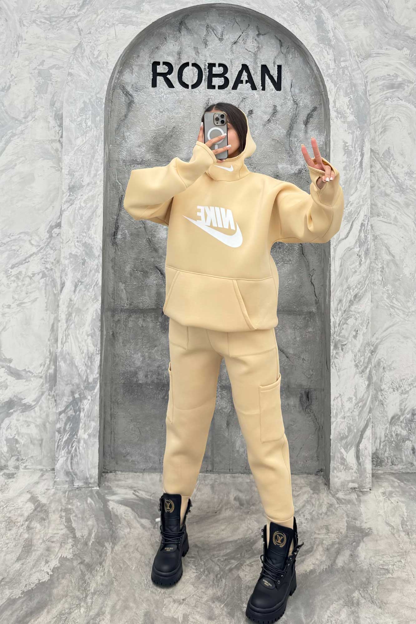 ست هودی و شلوار ساندویچی طرح NIKE