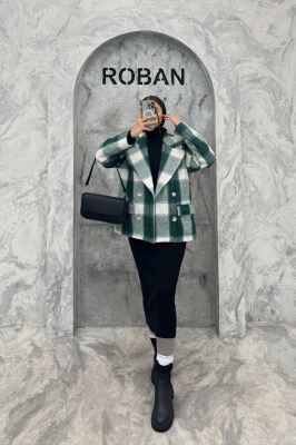 کت آستردار چهارخانه چهار دکمه کابریا