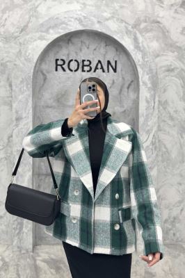 کت آستردار چهارخانه چهار دکمه کابریا