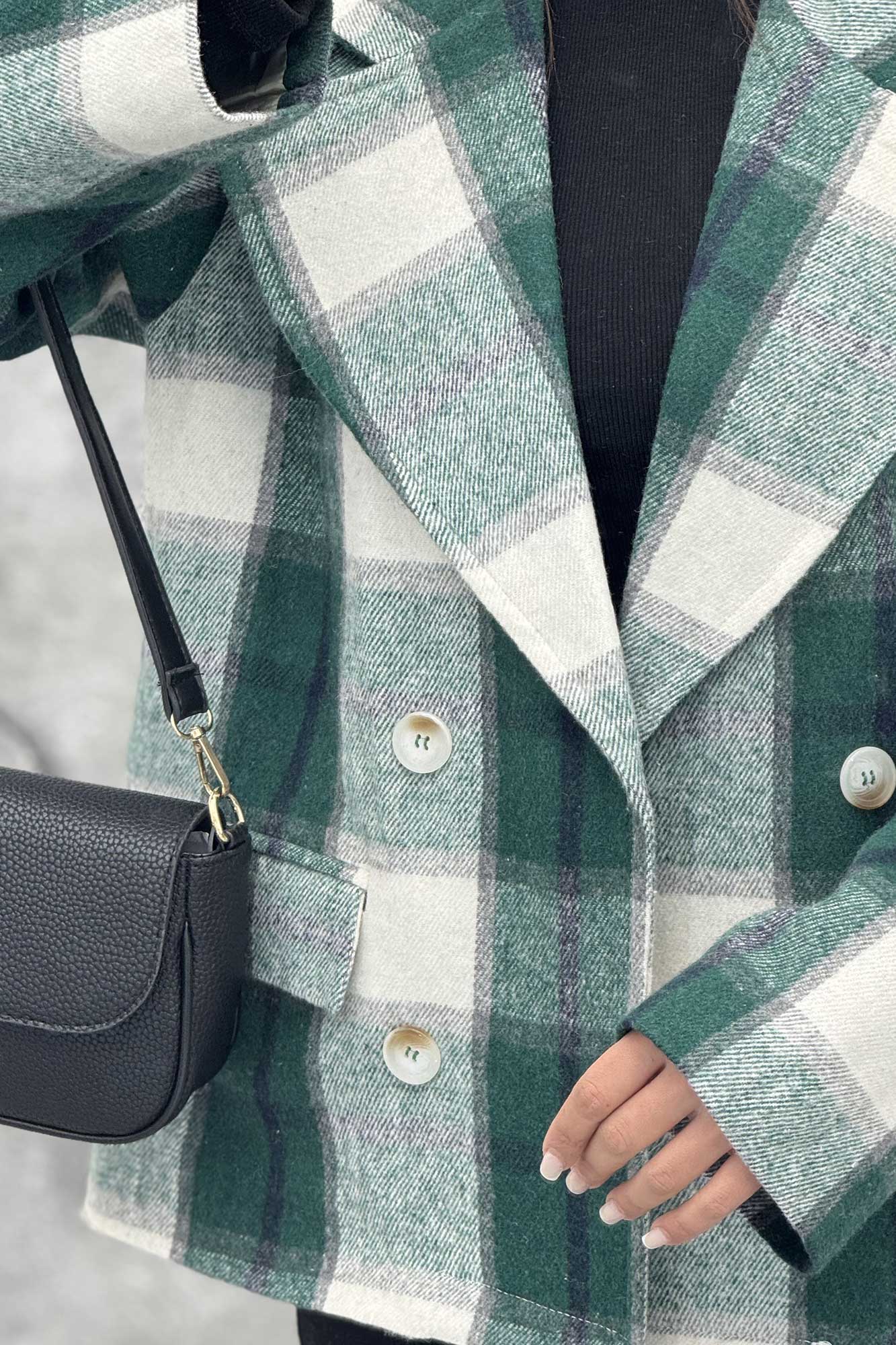 کت آستردار چهارخانه چهار دکمه کابریا