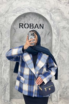 کت آستردار چهارخانه چهار دکمه کابریا