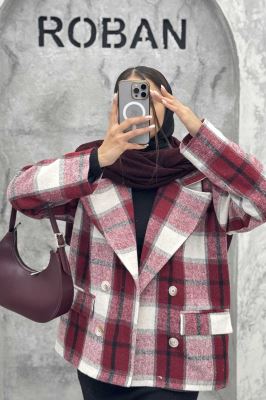 کت آستردار چهارخانه چهار دکمه کابریا