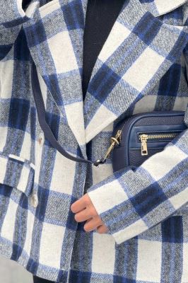 کت آستردار چهارخانه چهار دکمه کابریا