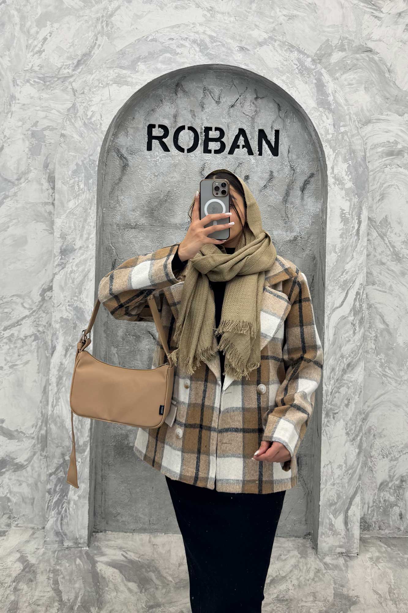 کت آستردار چهارخانه چهار دکمه کابریا