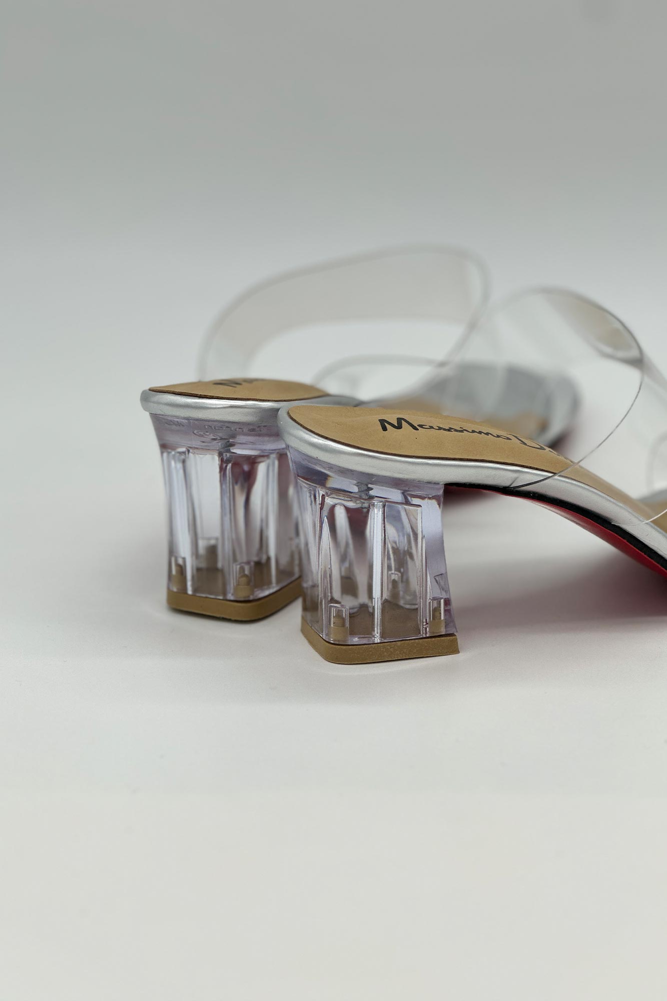 صندل پاشنه بلند طلقی شیشه ای