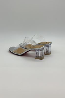 صندل پاشنه بلند طلقی شیشه ای