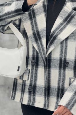 کت آستردار چهارخانه چهار دکمه کابریا