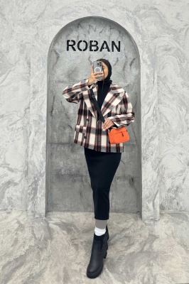 کت آستردار چهارخانه چهار دکمه کابریا