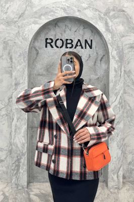 کت آستردار چهارخانه چهار دکمه کابریا