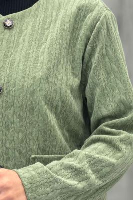 کت یقه گرد آسنردار مراکشی گپ دو جیب