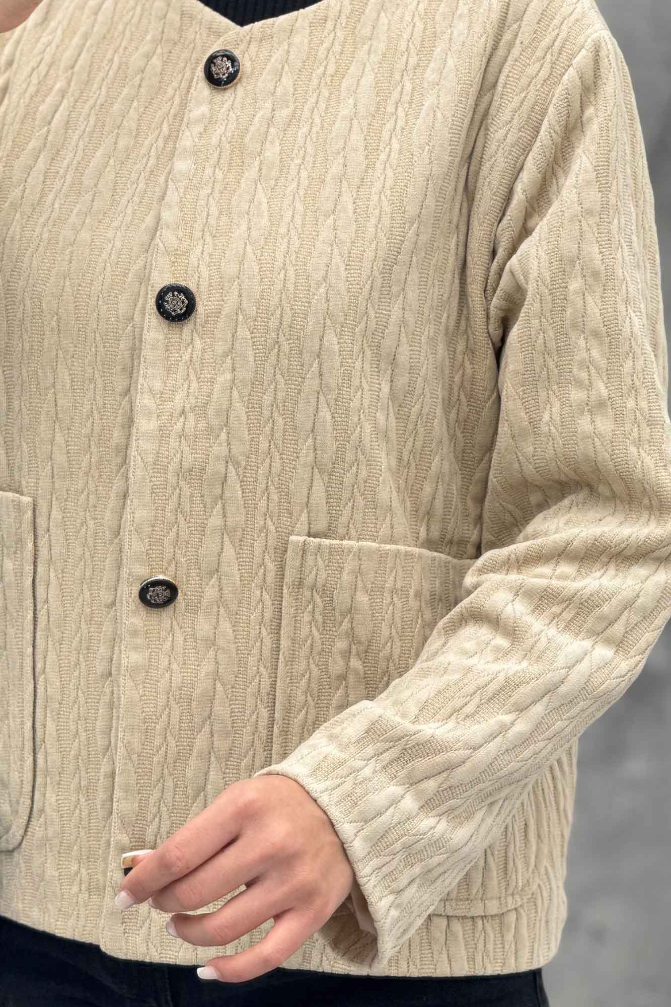 کت یقه گرد آسنردار مراکشی گپ دو جیب