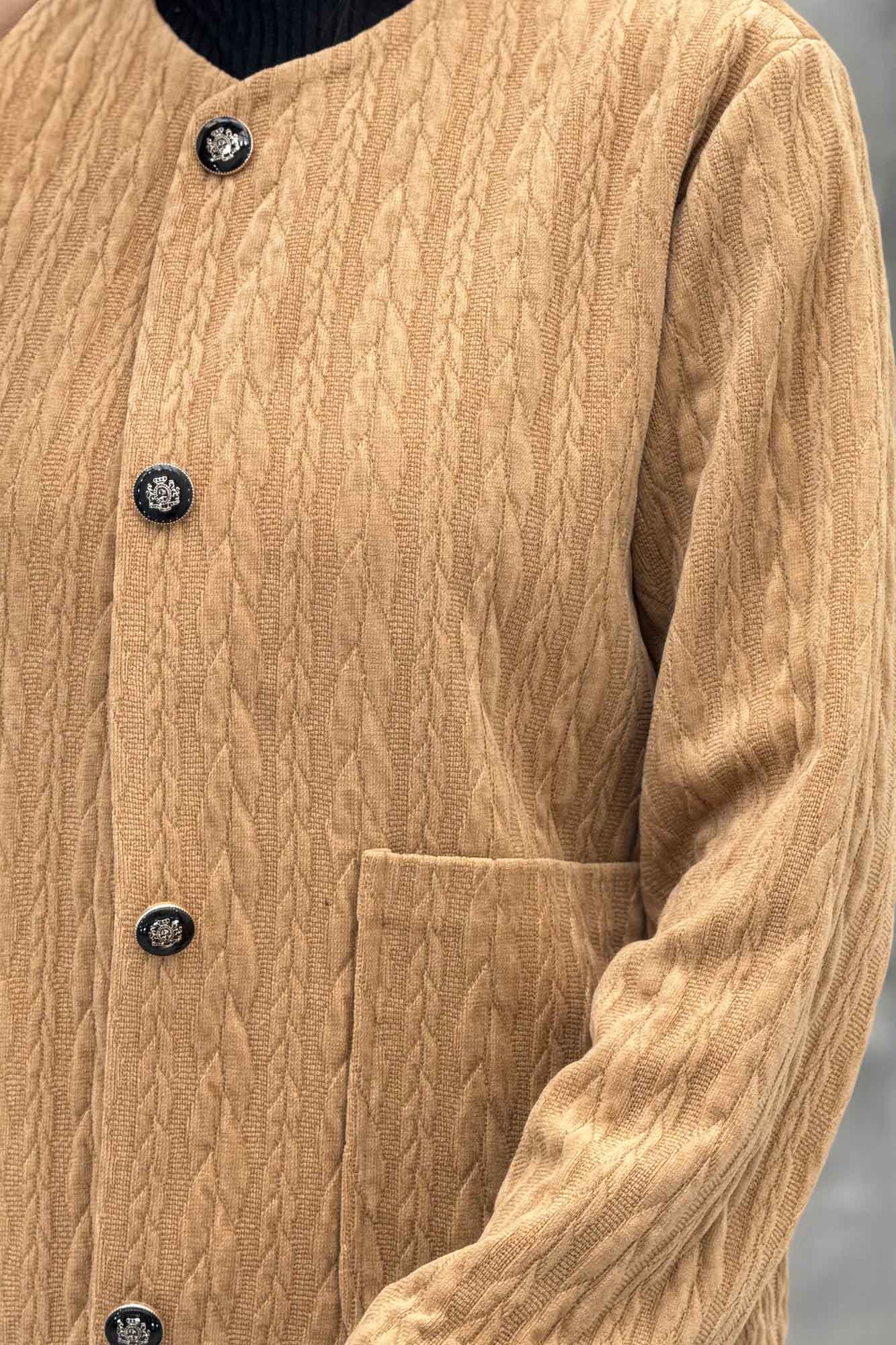 کت یقه گرد آسنردار مراکشی گپ دو جیب