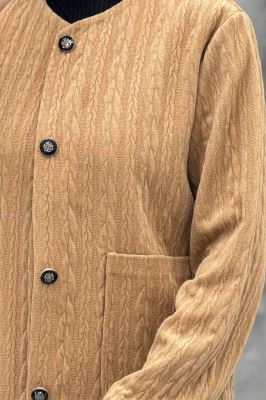 کت یقه گرد آسنردار مراکشی گپ دو جیب