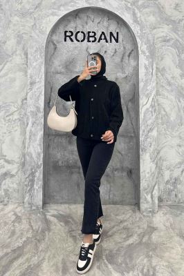 کت یقه گرد آسنردار مراکشی گپ دو جیب