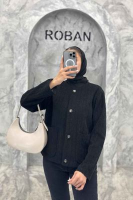 کت یقه گرد آسنردار مراکشی گپ دو جیب