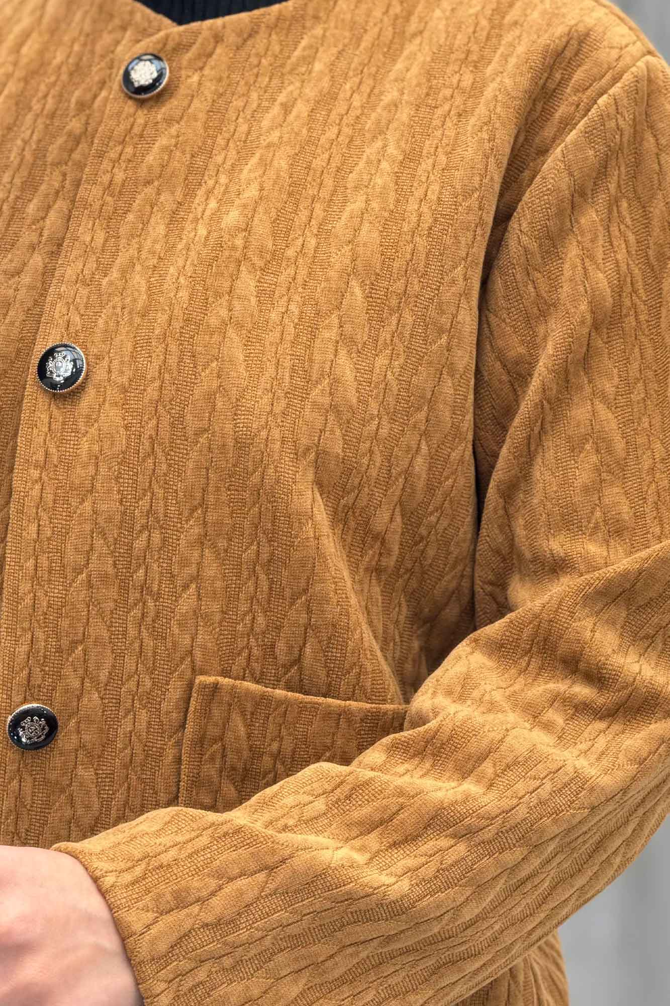 کت یقه گرد آسنردار مراکشی گپ دو جیب