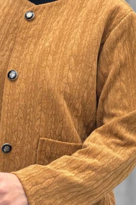 کت یقه گرد آسنردار مراکشی گپ دو جیب