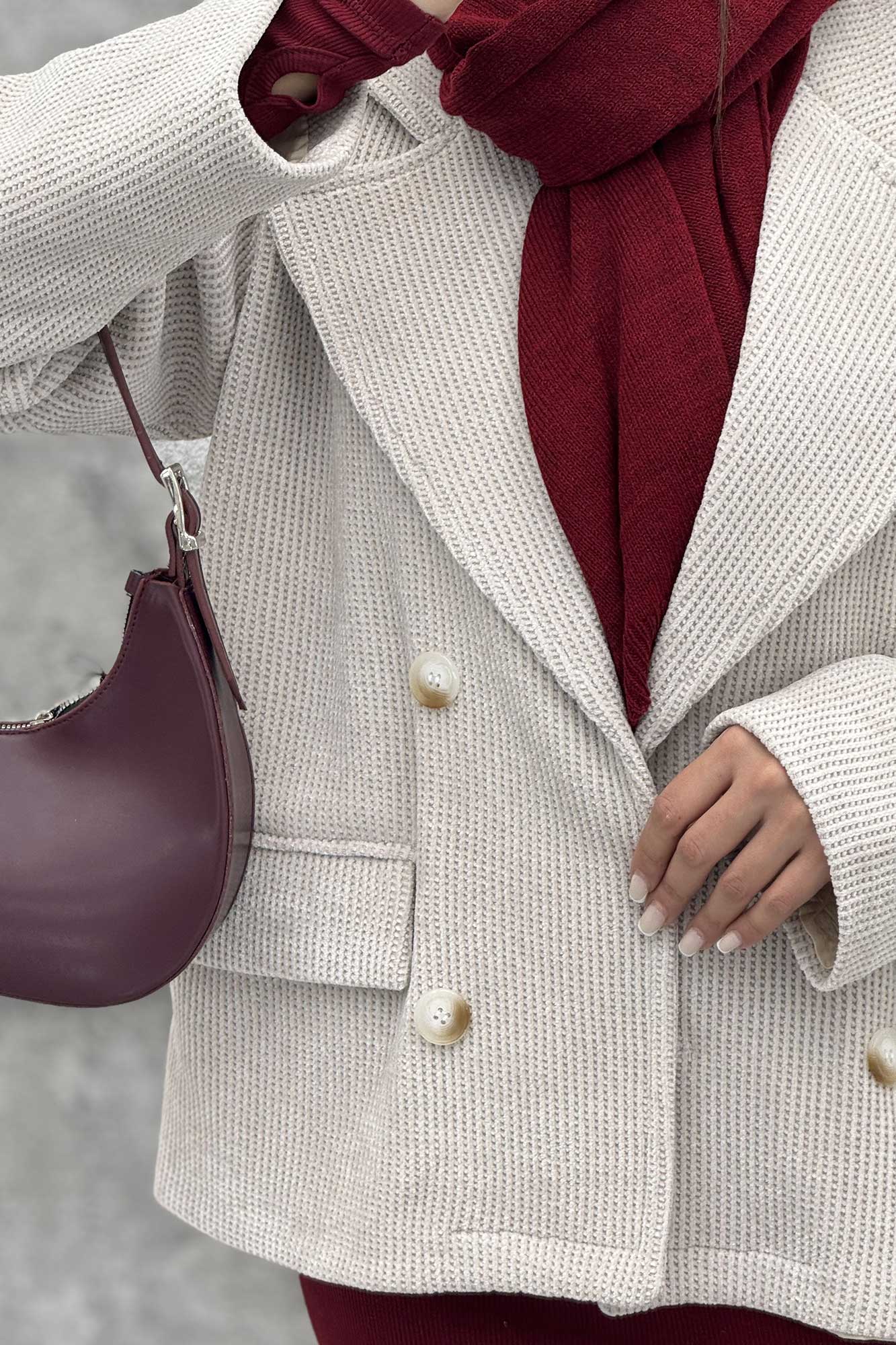 کت آستردار4 دکمه لمزور بیسکویتی میرابل