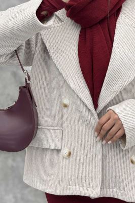 کت آستردار4 دکمه لمزور بیسکویتی میرابل