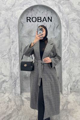 پالتو بلند فوتر جناقی یقه انگلیسی آستردار