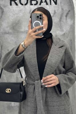 پالتو بلند فوتر جناقی یقه انگلیسی آستردار