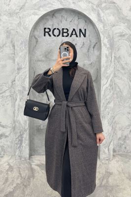 پالتو بلند فوتر جناقی یقه انگلیسی آستردار