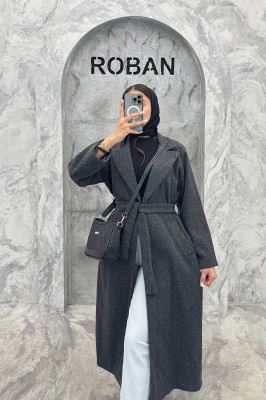 پالتو بلند فوتر جناقی یقه انگلیسی آستردار