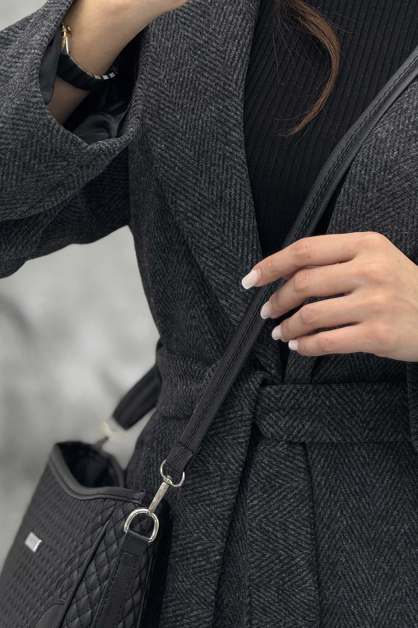 پالتو بلند فوتر جناقی یقه انگلیسی آستردار