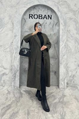 پالتو بلند فوتر جناقی یقه انگلیسی آستردار