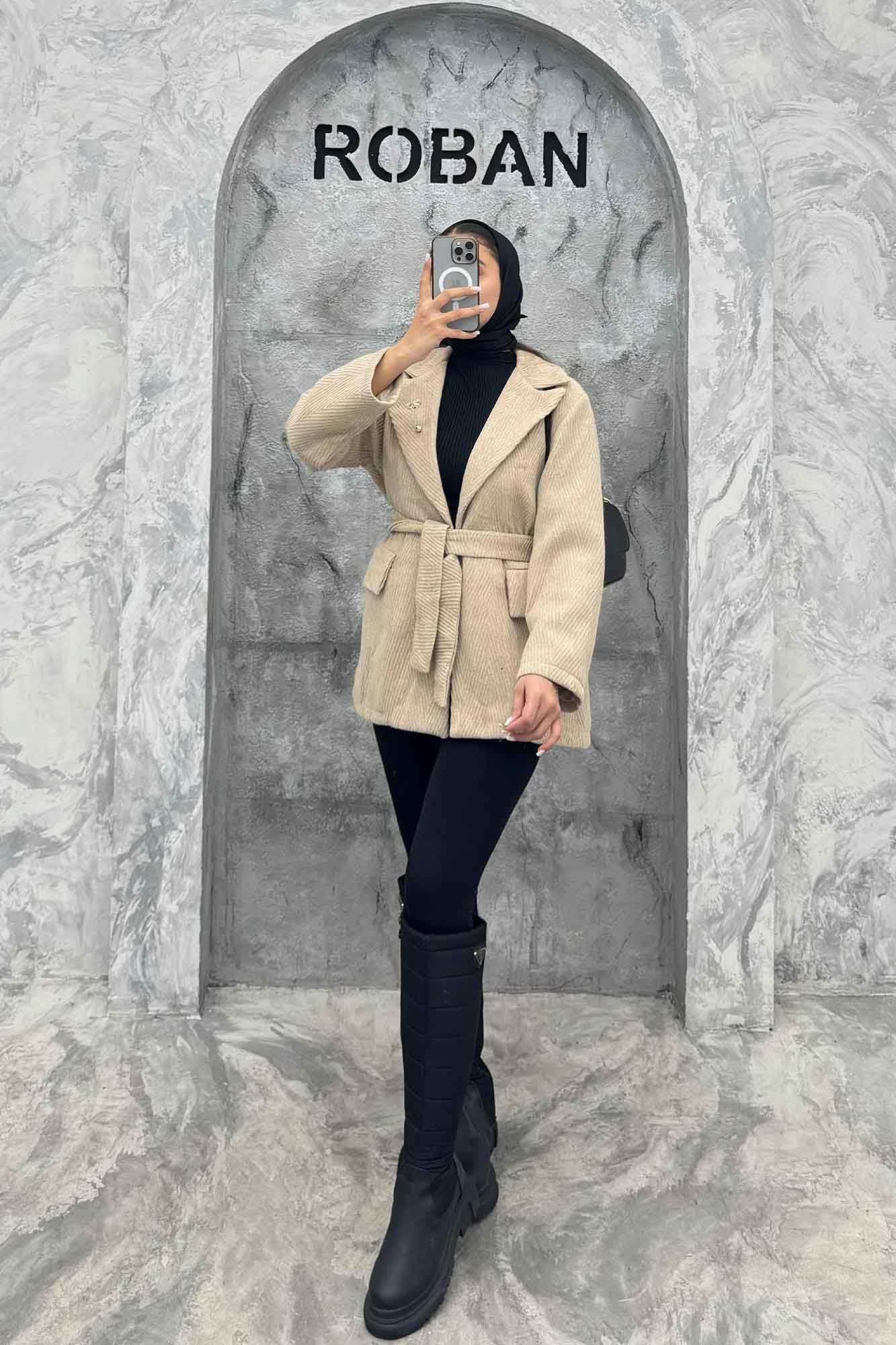 کت فوتر جناقی لمه دار گلسینه میخی آستردار