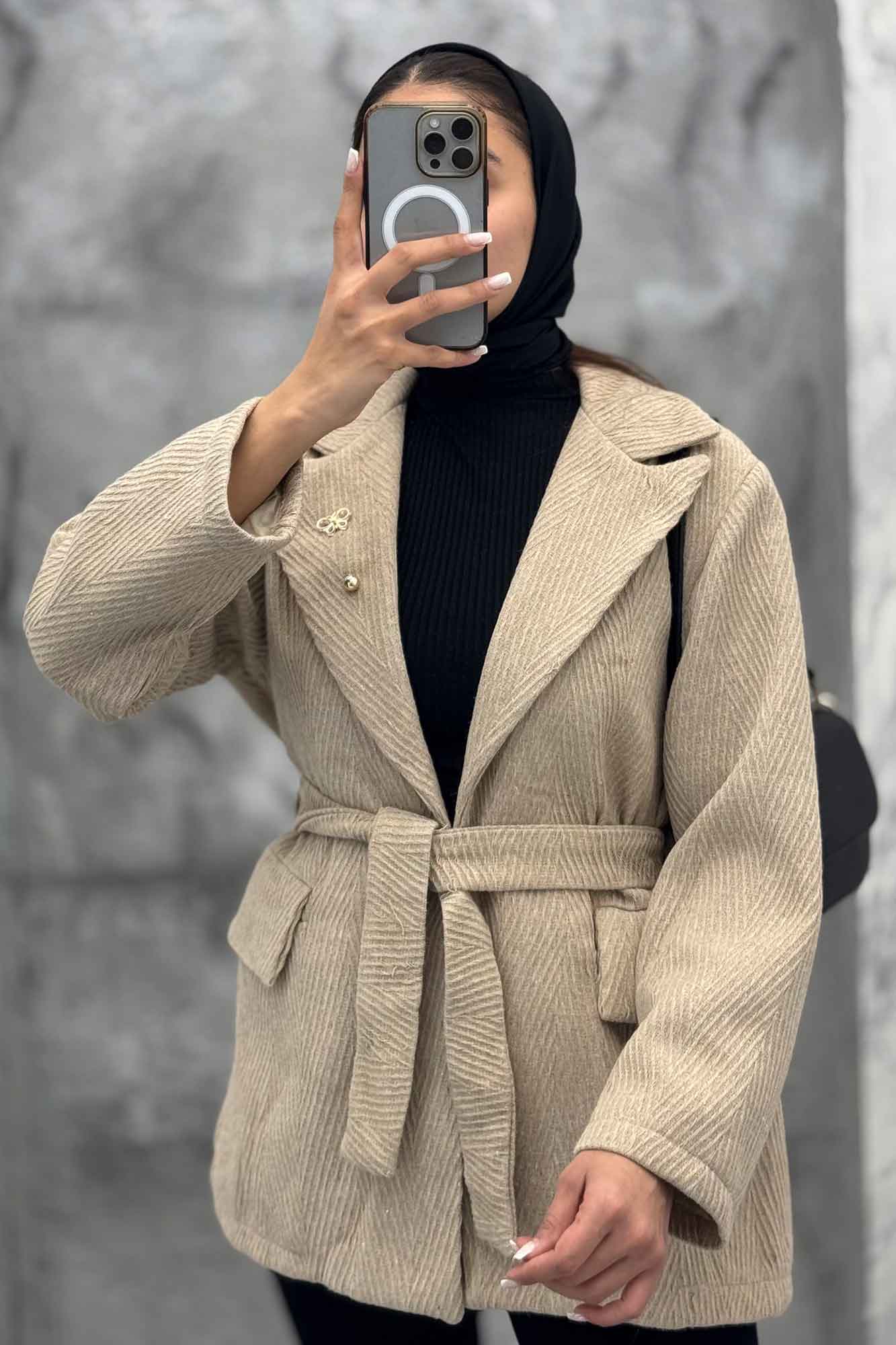 کت فوتر جناقی لمه دار گلسینه میخی آستردار