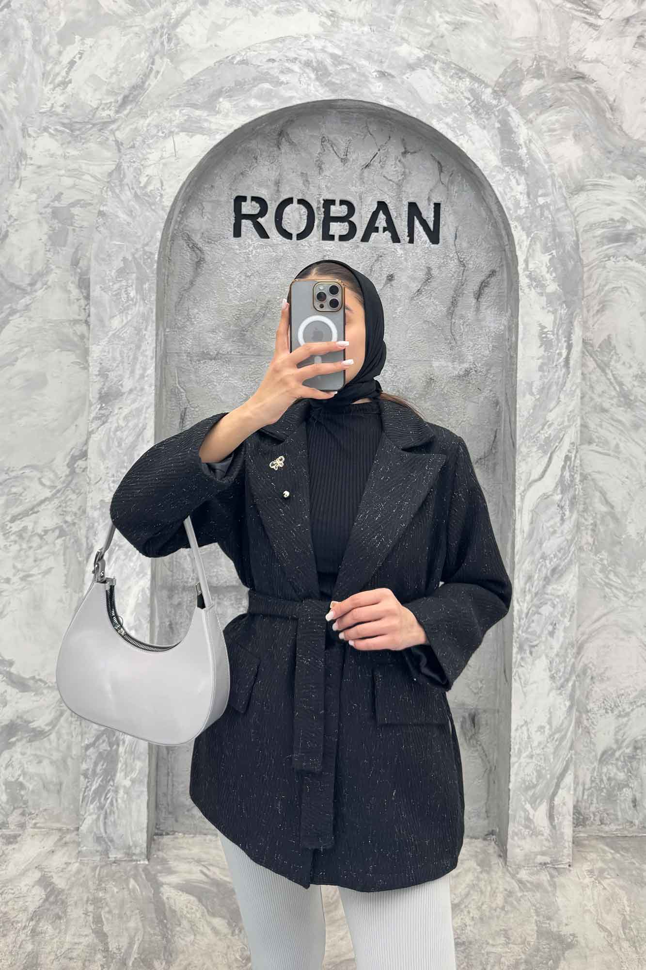 کت فوتر جناقی لمه دار گلسینه میخی آستردار