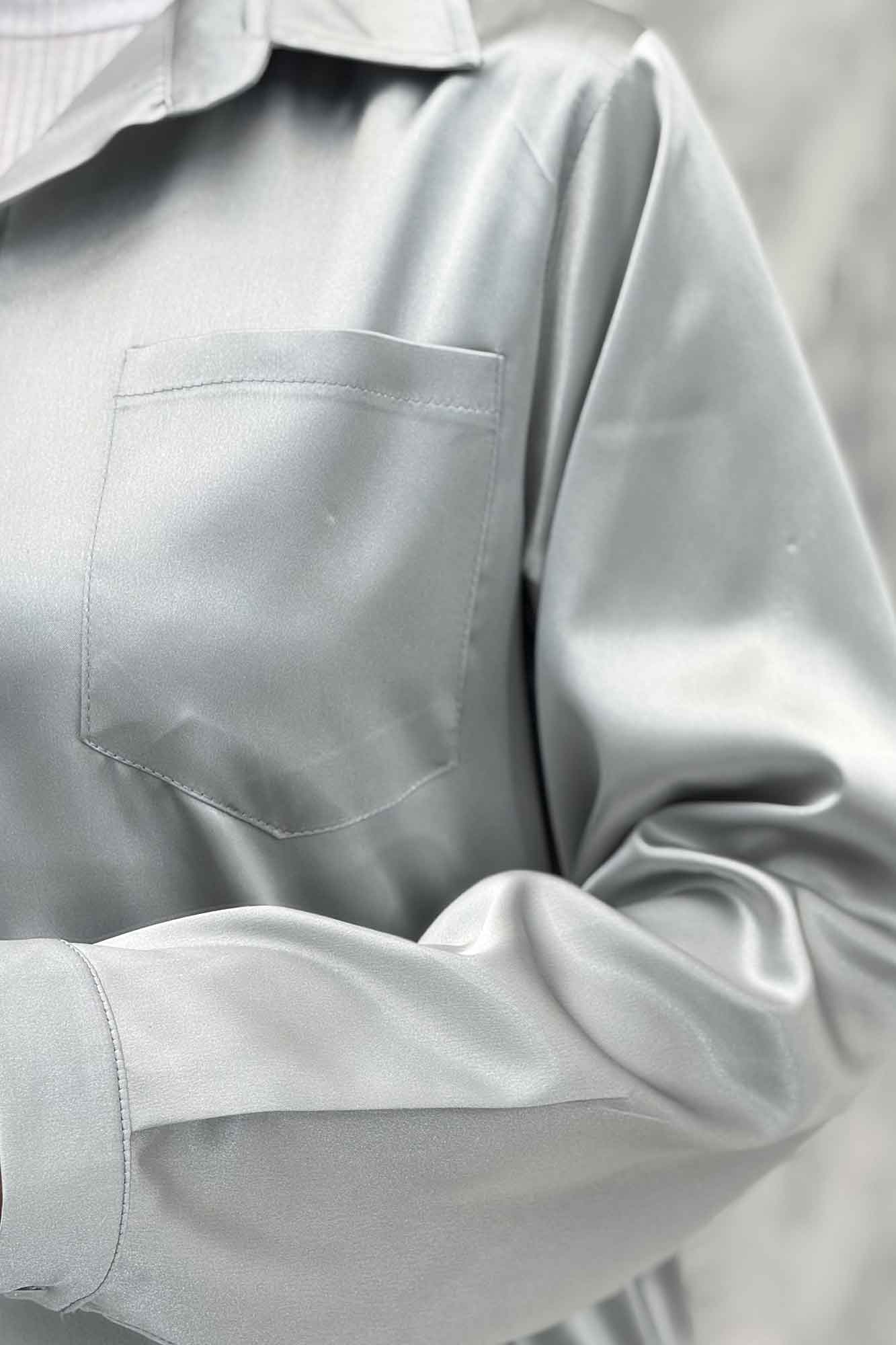 شومیز ساتن تک جیب