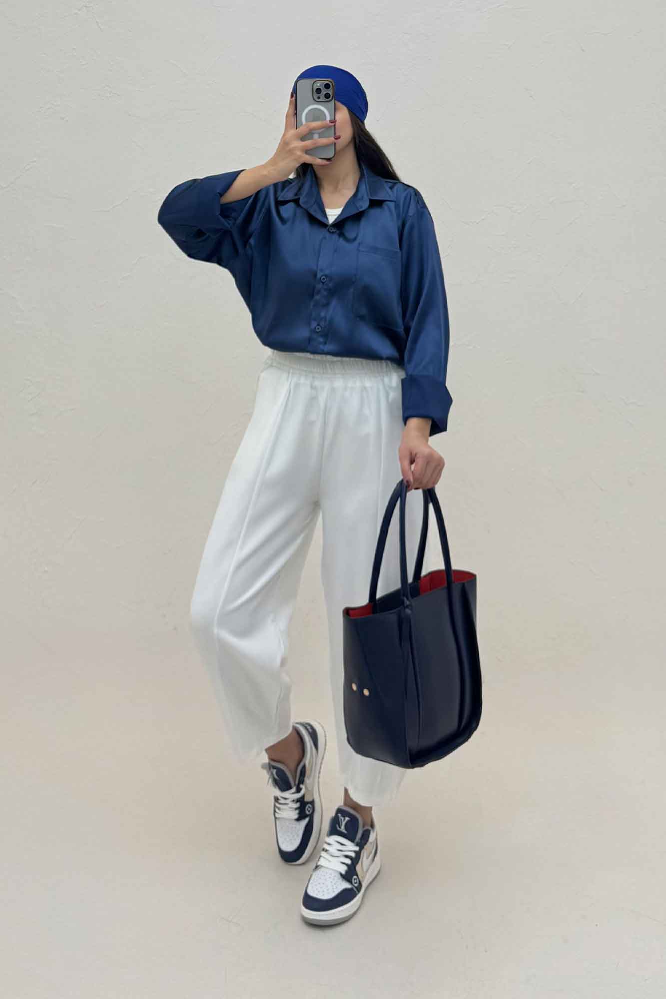 شومیز ساتن تک جیب