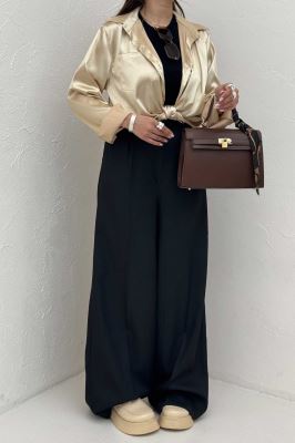 شومیز ساتن تک جیب