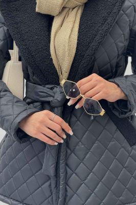  کاپشن امبردی خرجکار تدی کمربنددار 