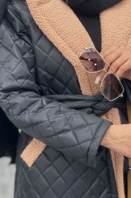  کاپشن امبردی خرجکار تدی کمربنددار 