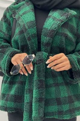 کت تدی یقه انگلیسی کمربنددار