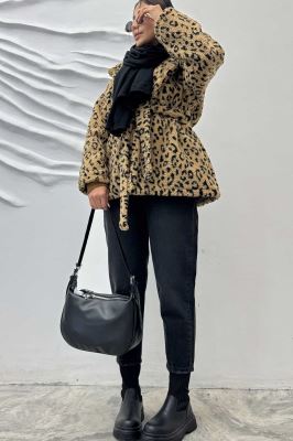 کت تدی یقه انگلیسی کمربنددار