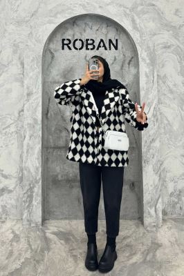 کت تدی یقه انگلیسی کمربنددار