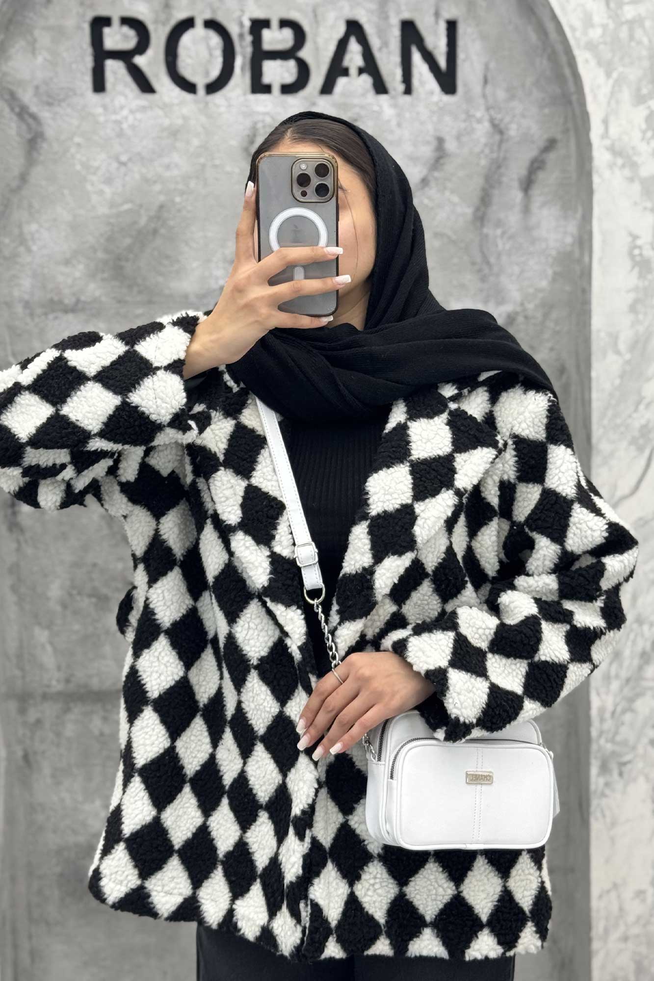 کت تدی یقه انگلیسی کمربنددار