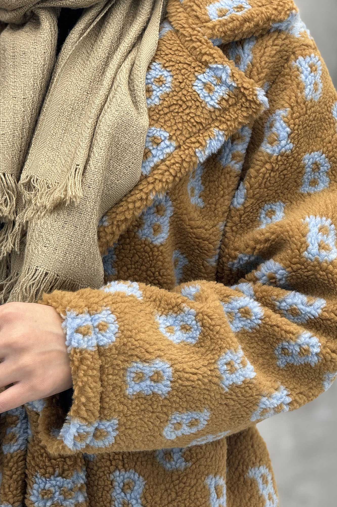 کت تدی یقه انگلیسی کمربنددار