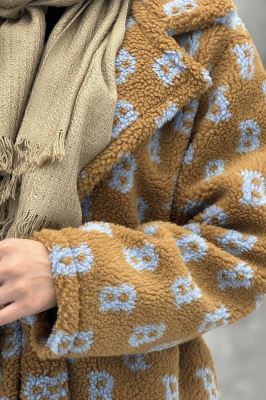 کت تدی یقه انگلیسی کمربنددار