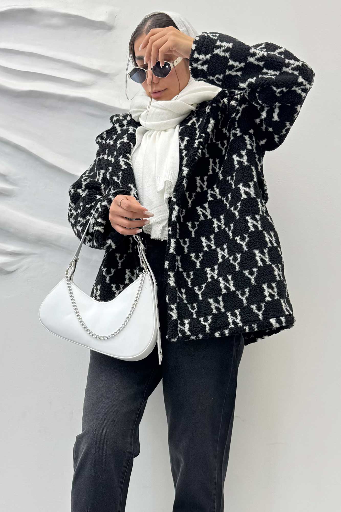 کت تدی یقه انگلیسی کمربنددار