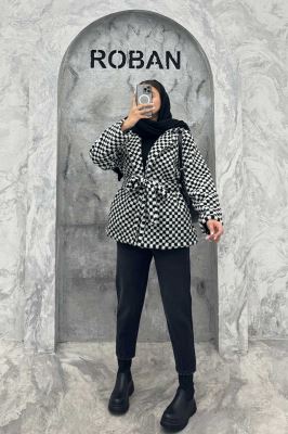 کت تدی یقه انگلیسی کمربنددار