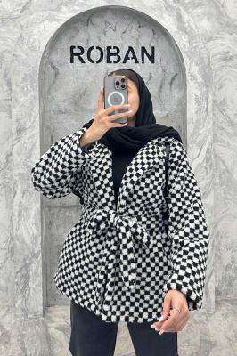 کت تدی یقه انگلیسی کمربنددار