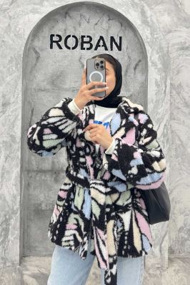 کت تدی یقه انگلیسی کمربنددار